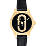 Marc Jacobs Corie Black Dial Black Leather Strap Watch for Women - MJ1580 Authentic Buy Shop Now