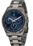 Maserati Competizione Blue Dial Grey Steel Strap Watch For Men - R8853100019 Authentic Buy Shop Now