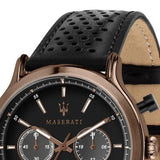 Maserati Legend Chronograph Black Dial Black Leather Strap Watch For Men - R8871638001 Authentic Buy Shop Now