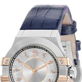 Maserati Potenza Diamonds Silver Dial Blue Leather Strap Watch For Women - R8851108502 Authentic Buy Shop Now