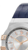 Maserati Potenza Diamonds Silver Dial Blue Leather Strap Watch For Women - R8851108502 Authentic Buy Shop Now
