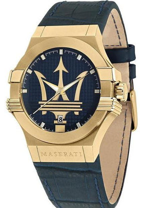 Maserati Potenza Blue Dial Blue Leather Strap Watch For Men - R8851108035 Authentic Buy Shop Now