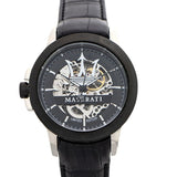 Maserati Potenza Automatic Black Dial Black Leather Strap Stainless Steel Watch For Men - R8821119006 Authentic Buy Shop Now