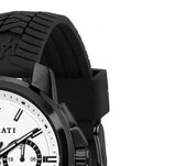 Maserati Successo 44mm White Dial Black Silicone Strap Watch For Men - R8871621010 Authentic Buy Shop Now