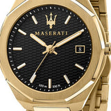 Maserati Stile Black Dial Gold Steel Strap Watch For Men - R8853142004 Authentic Buy Shop Now