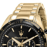 Maserati Traguardo Chronograph Black Dial Gold Steel Strap Watch For Men - R8873612041 Authentic Buy Shop Now