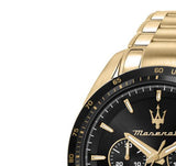 Maserati Traguardo Chronograph Black Dial Gold Steel Strap Watch For Men - R8873612041 Authentic Buy Shop Now