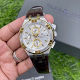 Maurice Lacroix Aikon Chronograph White Dial Brown Leather Strap Watch For Men - AI1018-PVY11-132-1 Authentic Buy Shop Now