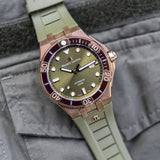 Maurice Lacroix Aikon Venturer Bronze Dial Green Rubber Strap Watch For Men - AI6058-BRZ01-630-1 Authentic Buy Shop Now