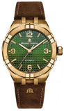 Maurice Lacroix Aikon Automatic Green Dial Brown Leather Strap Watch For Men - AI6008-BRZ0B-630-M Authentic Buy Shop Now