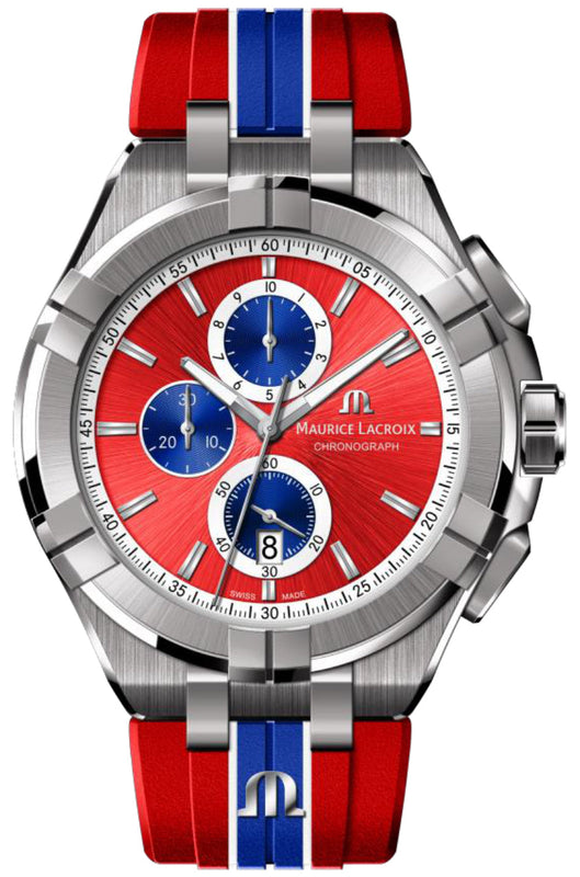 Maurice Lacroix Aikon Beach Volley Vikings Limited Edition Red Dial Red Rubber Strap Watch for Men - AI1018-SS001-530-6 Authentic Buy Shop Now