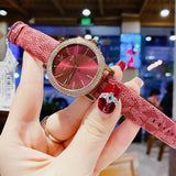 Michael Kors Corey Crystals Red Dial Red Leather Strap Watch for Women - MKO1025 Authentic Buy Shop Now