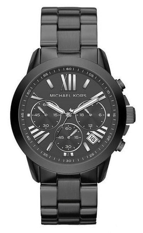 Michael Kors Bradshaw Chronograph Black Dial Black Steel Strap Watch For Women - MK6303 Authentic Buy Shop Now