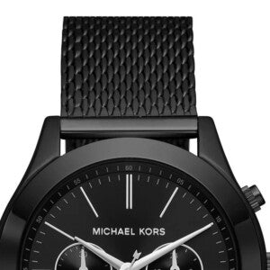 Michael Kors Slim Runway Chronograph Black Dial Black Mesh Bracelet Watch For Men - MK9060 Authentic Buy Shop Now