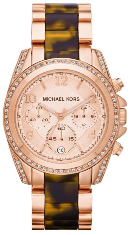Michael Kors Blair Rose Gold Dial Two Tone Steel Strap Watch For Women - MK5859 Authentic Buy Shop Now