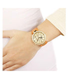Michael Kors Parker Champagne Dial Orange Leather Strap Watch for Women - MK2279 Authentic Buy Shop Now