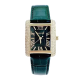 Michael Kors Emery Quartz Diamonds Green Dial Green Leather Strap Watch For Women - MK4697 Authentic Buy Shop Now