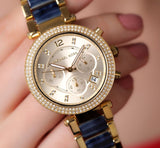 Michael Kors Parker Gold Dial Two Tone Steel Strap Watch for Women - MK6238 Authentic Buy Shop Now
