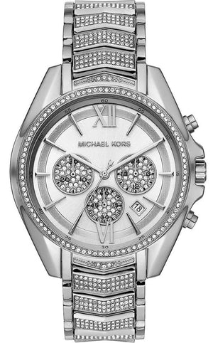 Michael Kors Whitney Chronograph Crystals Silver Dial Silver Steel Strap Watch For Women - MK6728 Authentic Buy Shop Now