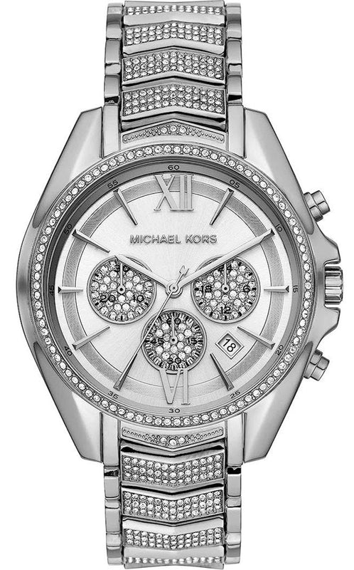 Michael Kors Whitney Chronograph Crystals Silver Dial Silver Steel Strap Watch For Women - MK6728 Authentic Buy Shop Now