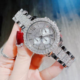 Michael Kors Layton Chronograph Silver Dial Silver Steel Strap Watch For Women - MK6976 Authentic Buy Shop Now