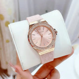 Michael Kors Mini Lennox Three-Hand Rose Gold Dial Pink Silicone Strap Watch For Women - MK7282 Authentic Buy Shop Now