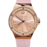Michael Kors Mini Lennox Three-Hand Rose Gold Dial Pink Silicone Strap Watch For Women - MK7282 Authentic Buy Shop Now