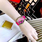 Michael Kors Janelle Quartz Pink Dial Pink Rubber Strap Watch For Women - MK7349 Authentic Buy Shop Now
