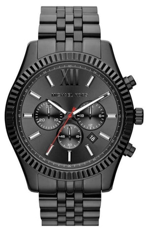 Michael Kors Lexington Chronograph Black Dial Black Steel Strap Watch for Men - MK8320 Authentic Buy Shop Now