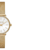 Michael Kors Pyper Quartz Mother of Pearl White Dial Gold Mesh Bracelet Watch For Women - MK4619 Authentic Buy Shop Now