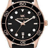 Michael Kors Runway Quartz Black Dial Black Silicone Strap Watch For Women - MK6852 Authentic Buy Shop Now