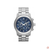 Michael Kors Stop Hunger Chronograph Blue Dial Silver Steel Strap Watch for Men - MK8314 Authentic Buy Shop Now