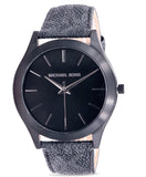 Michael Kors Slim Runway Black Dial Black Leather Strap Watch For Men - MK8908 Authentic Buy Shop Now