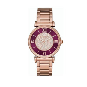Michael Kors Catlin Quartz Rose Gold Dial Rose Gold Steel Strap Watch For Women - MK3412 Authentic Buy Shop Now