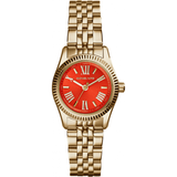 Michael Kors Lexington Quartz Orange Dial Gold Steel Strap Watch For Women - MK3284 Authentic Buy Shop Now