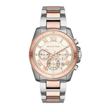 Michael Kors Brecken Chronograph White Dial Two Tone Steel Strap Watch For Women - MK6368 Authentic Buy Shop Now