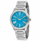 Michael Kors Hartman Quartz Blue Dial Silver Steel Strap Watch For Women - MK3519 Authentic Buy Shop Now