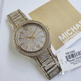 Michael Kors Kerry Crystals Gold Dial Gold Steel Strap Watch For Women - MK3360 Authentic Buy Shop Now