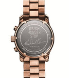 Michael Kors Runway Stop Hunger Quartz Blue Dial Rose Gold Steel Strap Watch For Men - MK8358 Authentic Buy Shop Now