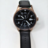 Lacoste Continental Black Dial Black Leather Strap Watch for Men - 2011042 Authentic Buy Shop Now