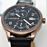 Lacoste Continental Black Dial Black Leather Strap Watch for Men - 2011042 Authentic Buy Shop Now