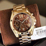 Michael Kors Bradshaw Brown Dial Gold Steel Strap Watch for Women - MK5502 Authentic Buy Shop Now