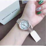 Michael Kors Lauryn Quartz Mother of Pearl White Dial Two Tone Steel Strap Watch For Women - MK4366 Authentic Buy Shop Now