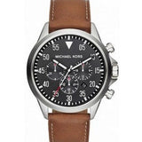 Michael Kors Gage Chronograph Quartz Black Dial Brown Leather Strap Watch For Men - MK8333 Authentic Buy Shop Now