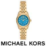 Michael Kors Lexington Three Hand Blue Dial Gold Steel Strap Watch for Women - MK4813 Authentic Buy Shop Now