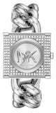 Michael Kors Chain Lock Pave Silver Dial Silver Steel Strap Watch For Women - MK4718 Authentic Buy Shop Now