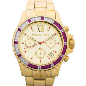 Michael Kors Everest Chronograph Gold Dial Gold Steel Strap Watch for Women - MK5871 Authentic Buy Shop Now