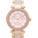 Michael Kors Parker Pink Dial Two Tone Steel Strap Watch for Women - MK6110 Authentic Buy Shop Now