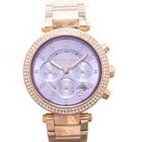 Michael Kors Parker Purple Dial Rose Gold Steel Strap Watch for Women - MK6169 Authentic Buy Shop Now