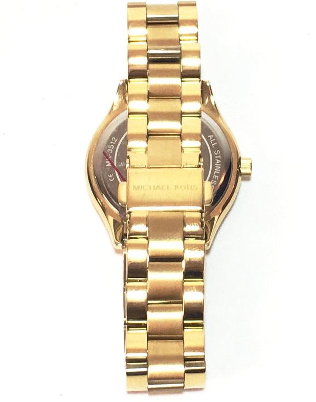 Michael Kors Mini Runway Slim Gold Dial Gold Steel Strap Watch for Women - MK3512 Authentic Buy Shop Now